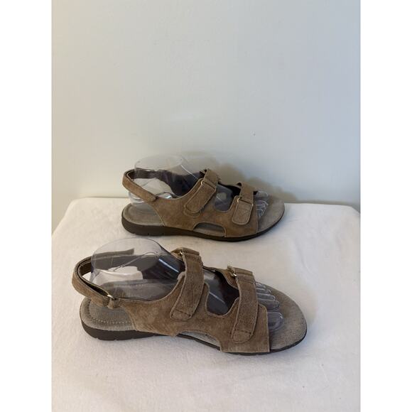 Cobbie Cuddlers Sandals Womens Size 8.5W Beatrice 52070 Tan Suede Comfort - Picture 4 of 8